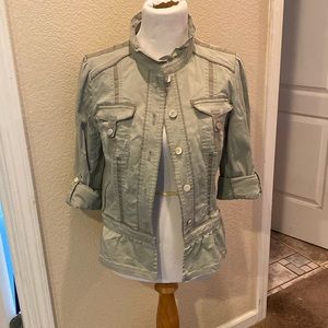 Light weight jacket, excellent shape worn one time size 12 light green